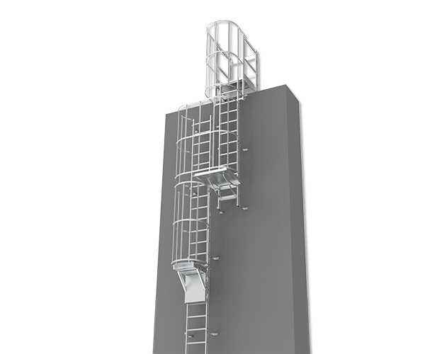 Multi section aluminum fixed ladder